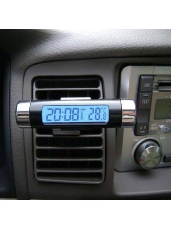 Автомобильный цифровой термометр с часами