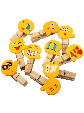 Декоративные мини прищепки Emoji Смайлики (10 шт.)
