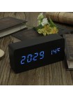 Деревянный цифровой будильник с термометром