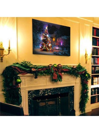 Рождественский светящийся холст с живописью для дома