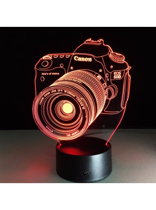 Настольная 3D лампа фотокамера Canon