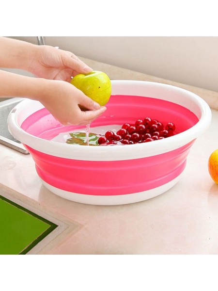 Складная силиконовая чаша для мытья фруктов и овощей