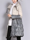 Элегантное длинное женское пальто на молнии в горошек