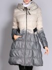 Элегантное длинное женское пальто на молнии в горошек