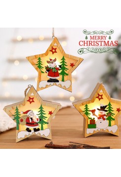 Светящиеся рождественские деревянные украшения на ёлку