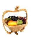 Складная бамбуковая корзина в форме яблока для фруктов