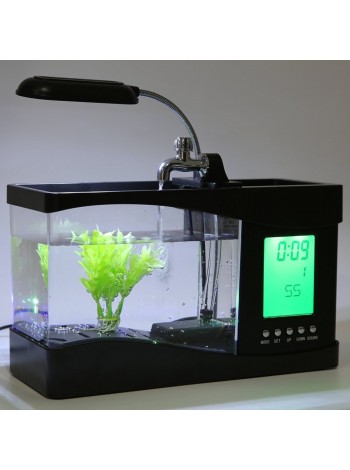 Декоративный мини USB аквариум с подсветкой
