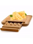 Бамбуковая доска для сыра со столовыми приборами