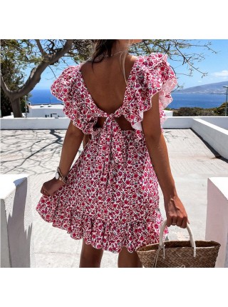 Летнее платье стиле бохо с цветочным принтом