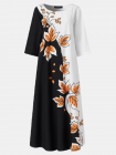 Женское макси-платье с цветочным принтом