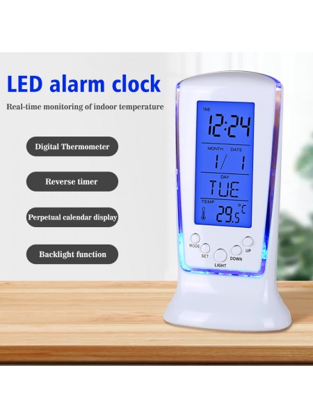 Цифровой будильник с термометром и подсветкой