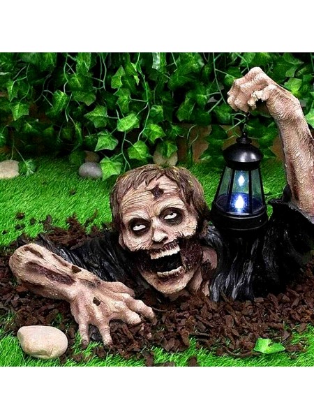 Искусственная статуя зомби с солнечным фонарем