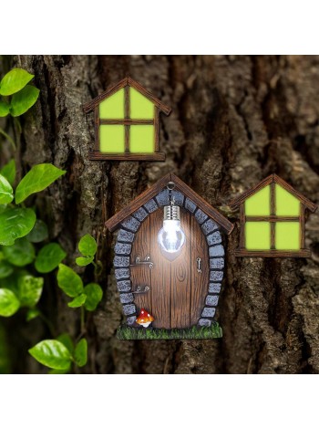 Украшение для садового дерева «Сказочный домик с лампой»