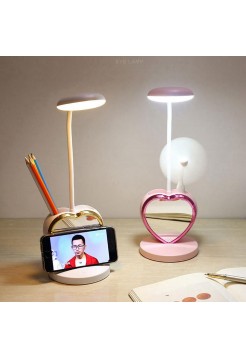 Настольная лампа с зеркалом и подставкой для телефона