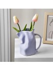 Плиссированная керамическая ваза в скандинавском стиле