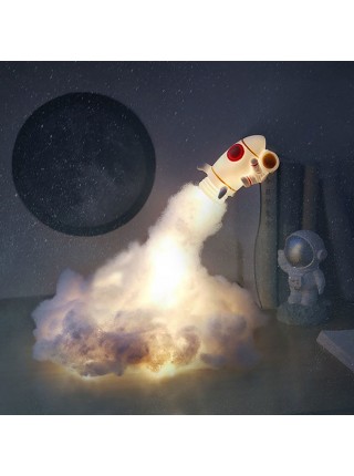 Настольный ночник астронавт с ракетой
