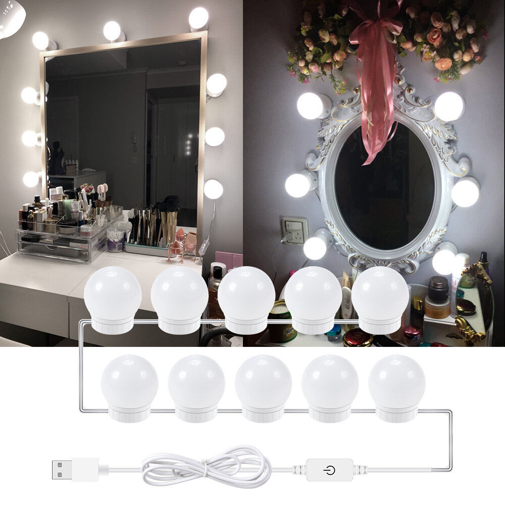 5v led Makeup Mirror Light Bulb Hollywood Makeup Vanity Lights USB Wall Lamp 2/6/10/14pcs Dimmable Dressing Table Mirror Lamp